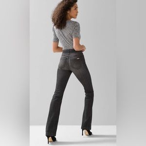 White House Black Market Extra High Rise Belted Flare Jeans